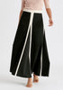 Contrast Trim Maxi Skirt in Black and Beige