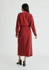 Ruched Front Midi Skirt in Burgundy Back