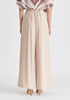 Wide Leg Trousers with Side Pleats and Split Hem In Taupe Back