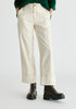 Chino Trousers with Contrast Stitching in Cream Closeup