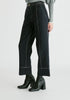 Chino Trousers with Contrast Stitching in Black Close up