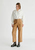 Chino Trousers with Contrast Stitching in Khaki Front