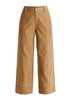 Chino Trousers with Contrast Stitching in Khaki Cutout