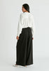 Wide Leg Trousers with Pleated Waist Detail Back