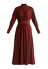 High Neck Jersey Midaxi Dress in Burgundy Cutout