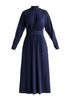 High Neck Jersey Midaxi Dress in Navy Cutout