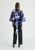 Kimono Wrap Blouse in Blue Multi Back