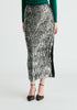 Sequin Midi Skirt with Side Slit in Dark Grey Closeup