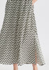 A-Line Midaxi Dress in Zigzag Pattern in White and Black Closeup