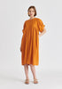 Relaxed Fit Dress with Back Bow Detail n Ochre Yellow Front