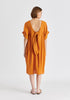 Relaxed Fit Dress with Back Bow Detail n Ochre Yellow Back