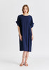 Relaxed Fit Dress with Back Bow Detail in Navy