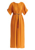 Relaxed Fit Wide Leg Jumpsuit with Belt in Ochre Yellow Cutout