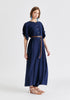 Relaxed Fit Wide Leg Jumpsuit with Belt in Navy Side