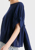 Relaxed Fit Top with Back Bow Detail on Navy Closeup