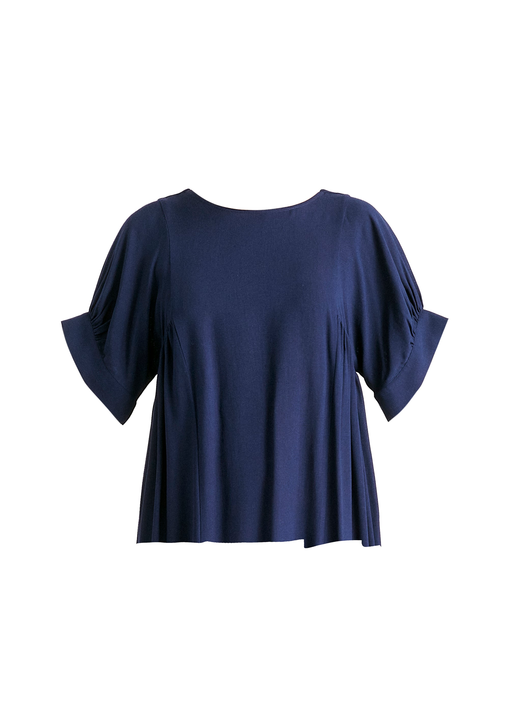 Relaxed Fit Top with Back Bow Detail on Navy Cutout