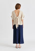 Relaxed Fit Top with Back Bow Detail in Oatmeal Back