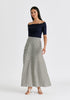 Maxi Skirt in Zigzag Pattern in White and Black Side