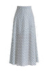 Maxi Skirt in Zigzag Pattern in White and Blue Closeup