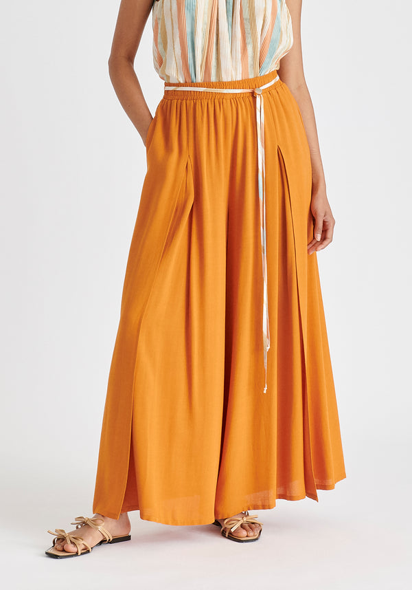 Flowy Palazzo Trousers with Open Front Splits