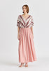 Flowy Palazzo Trousers with Open Front Splits in Pink Front