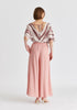 Flowy Palazzo Trousers with Open Front Splits in Pink Back