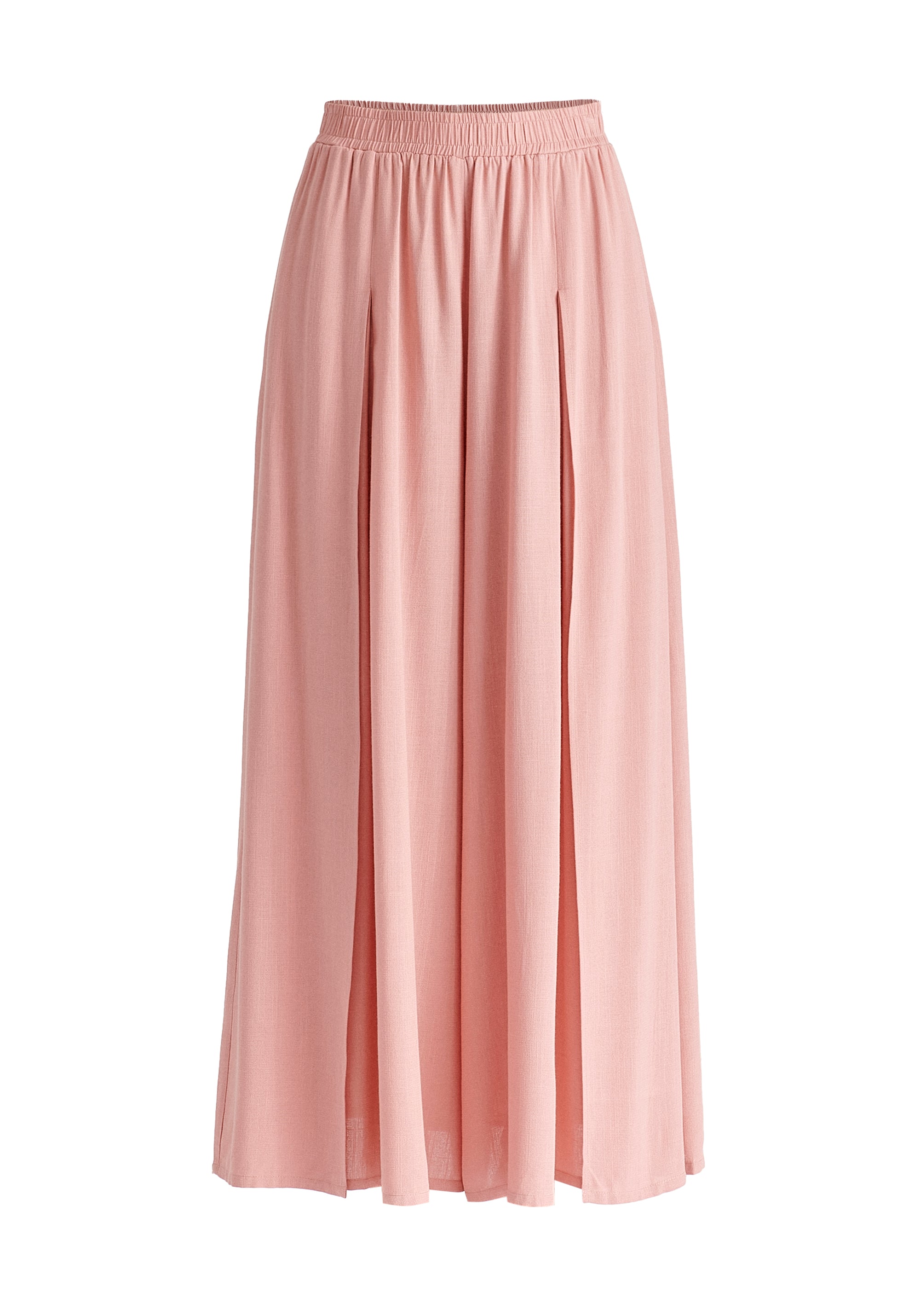 Flowy Palazzo Trousers with Open Front Splits in Pink Cutout