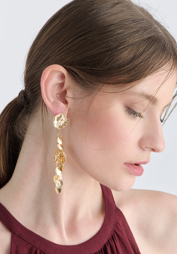 Gold Long Drop Earrings