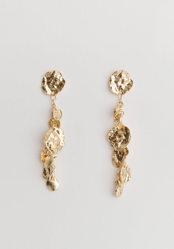 Gold Long Drop Earrings