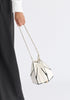 Hexagon Drawstring Bucket Bag in White and Black Side