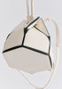 Hexagon Drawstring Bucket Bag in White and Black