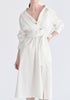 Wrap Midi Shirt Dress with Metallic Button Details