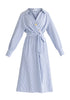 Wrap Midi Shirt Dress with Metallic Button Details
