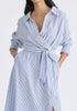 Wrap Midi Shirt Dress with Metallic Button Details