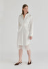 2-Piece Shirt Dress Set with Lace Underlay and Waist Cut Outs in White