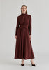 Lyocell Jersey Midi Dress with Cross Front Waist and Convertible Scarf