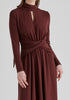 Lyocell Jersey Midi Dress with Cross Front Waist and Convertible Scarf