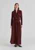 Surplice V-Neck Lyocell Jersey Maxi Dress with Wide Waistband