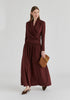 Surplice V-Neck Lyocell Jersey Maxi Dress with Wide Waistband