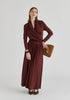 Surplice V-Neck Lyocell Jersey Maxi Dress with Wide Waistband