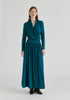 Surplice V-Neck Lyocell Jersey Maxi Dress with Wide Waistband