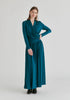 Surplice V-Neck Lyocell Jersey Maxi Dress with Wide Waistband