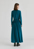 Surplice V-Neck Lyocell Jersey Maxi Dress with Wide Waistband