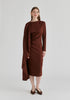 Asymmetrical Cape Sleeve Lyocell Jersey Midi Dress