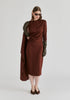 Asymmetrical Cape Sleeve Lyocell Jersey Midi Dress