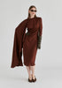 Asymmetrical Cape Sleeve Lyocell Jersey Midi Dress