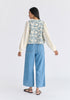 Cutwork Embroidery Cheesecloth Jacket in Light Blue Back