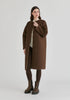 Diamond Quilted Longline Coat with Matching Removable Scarf in Brown Side
