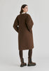 Diamond Quilted Longline Coat with Matching Removable Scarf in Brown Back