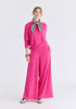 Asymmetric Draped Lyocell Jersey Top in Hot Pink Front